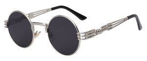 Óculos de sol de metal de luxo homens redondos óculos de sol steampunk coating copos vintage retro lendes oculos de sol masculino