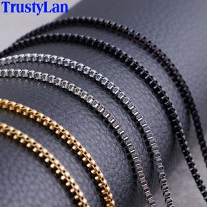 2 мм золотой черный тон коробка цепи ожерелье женская мода 316L ожерелья из нержавеющей стали для мужчин Chocker ювелирные изделия рождественские подарки