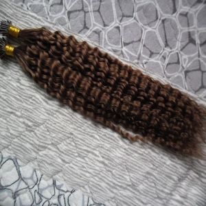 Kinky Curly 100 fili/confezione I Tip Hair Extensions Capelli umani 1G cheratina stick tip estensioni dei capelli 10