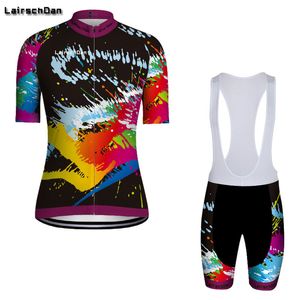 SPTGRVO LairschDan 2020 Pro Team Damen Sommer Atmungsaktives Kurzarm-Radtrikot-Set Ropa Maillot MTB-Fahrradbekleidungsset