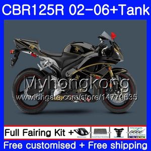 Body + Tank for HONDA CBR-125R CBR125R 2002 2003 2004 2005 2006 Gold black HOT 272HM.28 CBR 125CC 125 R 125R CBR125RR 02 03 04 05 06 Fairings