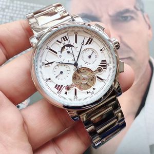 Top brand fashion men rose gold watch Stainless Steel band luxury man watch Mechanical Automatic Moon Phase mens wristwatch for men's christmas gift montres de luxe