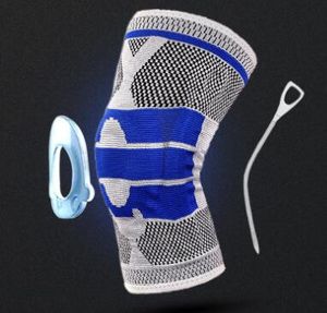 best protective equipment knitted knee protection silicone spring knee protection medical Basketball riding kneepad Sports Soccer football