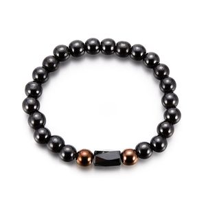 black crystal Hematite magnetic Magnet strands bracelet Bangles hip hop Jewelry beaded bracelets drop ship