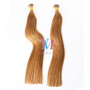 Keratin Fusion Saç Uzantıları Çift Drawn 1g * 100 stant 100g Brezilyalı Avrupa Düz uç Düz Ön bağlanmış Virgin Remy İnsan saçı