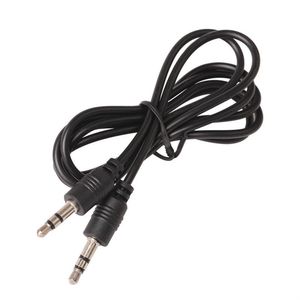 100PCS / LOT Svart 1M AUX-kabel 3,5mm till 3,5 mm Stereo Jack Plug Man till Manlig Audio Aux Cord för mobiltelefon Headphone Speaker