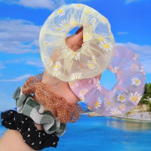 Органза Sheer Scrunchies Винтажные цветочные галстуки для волос Heatitail держатели эластичных волос для девочек для женщин для волос аксессуары для волос