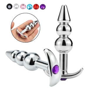 Aluminiumlegierung Butt Plug Anal Massagegerät Perlen dildo SM Stimulation Anal Plug Anus Dilatator G Spot Sex Spielzeug für Erwachsene Männer und Frauen