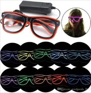 Простые el-очки El Wire, модные неоновые светодиодные светящиеся солнцезащитные очки в форме затвора, рейв-костюм, вечерние DJ, яркие солнцезащитные очки CF28