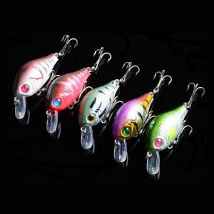 Lot plastfiske lockar Bass Crankbait Crank Bait Tackle 3D Eye Fish Lure Opp Bag Packing 8,4g / 5,5 cm