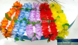 20 pçs / lote Novo 2015 decoração de casamento Hawaiian Flowers Lei com folha Hawaii partido vestido colar artificial