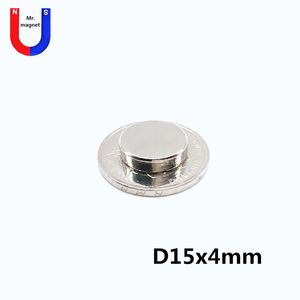 20pcs Hot sale D15*4 15*4mm D15x4mm 15mmx4mm 15x4mm D15*4mm rare earth neodymium magnets 15X4 15*4 NdFeB with nickel coating free shipping