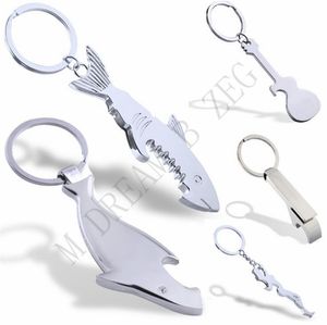 Flasköppnare Keychain Promotion Gift Shark Skräddarsy Shark Guitar Sexig Tjejformad Zinc Alloy Beer Bottle Pointer Kvinnor Män Key Rings