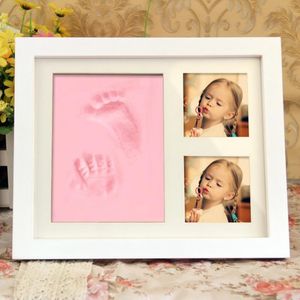 Baby Handprint Footprint Maker Icke toxisk nyfödd Imprint Hand InkPad vattenstämpel med ram Spädbarn Souvenir Toys Present