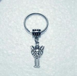 Vintage Gümüş Melek Kız Kanatları Peri Anahtarlık Tuşları Için Araba Çantası Anahtarlık Çanta Çift Anahtar Zincirleri Aksesuarları 728