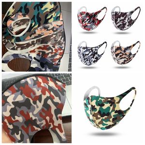 Máscaras Máscara camuflagem rosto Ice Silk Respirador Anti Poeira Boca Muffle lavável reutilizável Camo rosto com 120pcs Pacote CCA12058