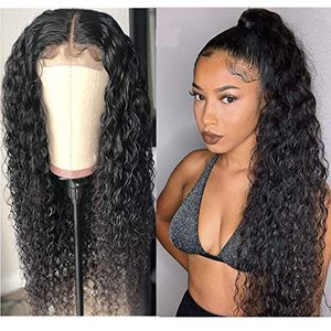 Pre plucked 360 Lace Frontal Cap Människa Hår Parykor För Svart Kvinnor Vattenvåg Spets Front Parmar 130% Curly Virgin Brazilian Hair Wig