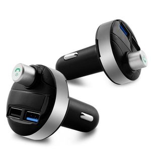 X12デュアルUSBポートワイヤレスBluetoothポータブル2.1AトラベルカーキットチャージャーFMトランスミッタアダプター互換性のあるスマートフォン小売パッケージ