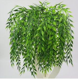 5 Forquilhas Pendurar Verde Planta Artificial Planta Willow Decoração Decoração Varanda Decoração Flower Cesta Acessórios GB141