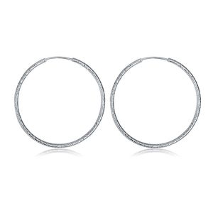 Plated sterling silver Sand round earrings DASE44 size Diameter:5.1CM;high quatity women's 925 silver plate Hoop & Huggie jewelry earring