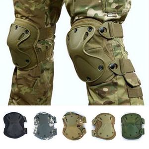 4pcs Adjustable Sports Military Tactical Knee Pads Elbow Support Solid Knee Pads Tape Elbow Tactical Knee Pads Calf Support j3