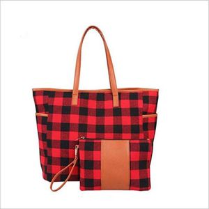 Buffalo Plaid Taschen Handtasche Rot Schwarz Kariert Wochenende Reise Umhängetaschen Designer Duffle Handtaschen Sunflower Leopard Totes Geldbörse Brieftasche B7302