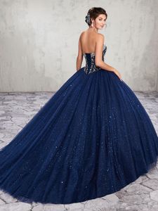 Navy Blue Beads Crystal Quinceanera Dresses Custom Size Sweetheart Special Occasion Party Dresses 16 Sweet Dresses283m