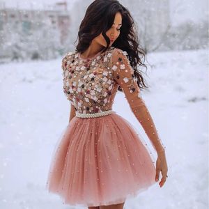 Sexy Cheap Tulle Mini Short Sleeve Cocktail Party Dresses Special Occasion Robes De Cocktail Homecoming Dresses party Prom Dress 2019