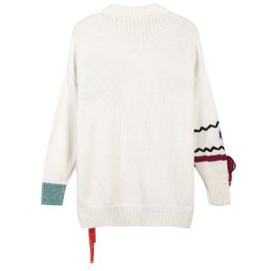 ファッションハイエンドホワイトアイジャカードプルオーバー女性ブランド同じスタイルビーズクリスタル編み物女性のセーター滑走路スタイルセーター062504