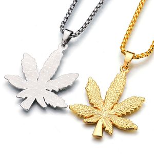 Correntes de ouro para homens Hip Hop Jóias Pingente de folha de bordo Cadeias longas Hip Hop Colar de bling Mujer Iced Out Chain DHL grátis