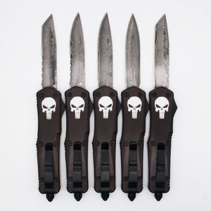 Wholesale skull self defense for sale - Group buy A07 skull handle damascus blade double action tactical self defense folding edc knife camping knife hunting knives xmas gift