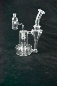 Glass Bong Heady Water Pipe Recycler Dab Rig Perc Oil Rigs with 14.5mm Bowl Bubbler Cyclone Beaker