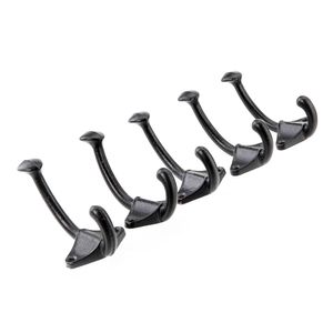 5pcs Cast Iron One-piece Hook Black Craft Tools Casts Ironic Material Portable Hooks Designed Well Add A Great Touch to Your Decork
