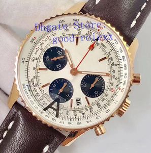 Orologi da uomo di lusso Orologio cronografo in oro rosa Orologio da uomo automatico 7750 Eta Uomo 43mm Data Sport Valjoux Pelle Sapphire Crystal215d