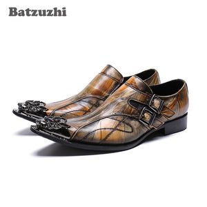 Batzuzhi Handgefertigte Herrenschuhe mit Metallkappe, Western-Business-Kleiderschuhe, Chaussures Hommes, Party- und Hochzeitsschuhe für Herren, 12,46