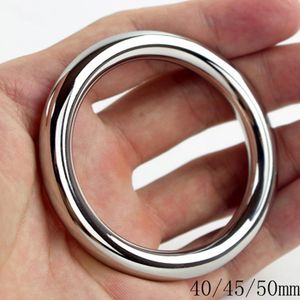 40 45 50mm Metal Penis Rings Cage Stainless Steel BDSM Cock Delaying Ejaculation Cockring Erotic Bondage For Men Body