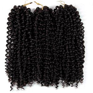 12 '' Brazilian Jerry Curl Bundles Weave Cabelo de Trança Sintética com Ombre Roxo Loira Crochet Tranças Extensão de Cabelo