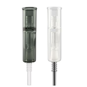 CSYC NC014, ca. 5,0 Zoll Länge, 32 mm Außendurchmesser, Glasfilterrohre, vertikaler Verdampfer-Mundstückschaft mit 14 mm GR2 Ti-Spitze oder Quarznägeln, Konzentrat-Ölbohrinsel