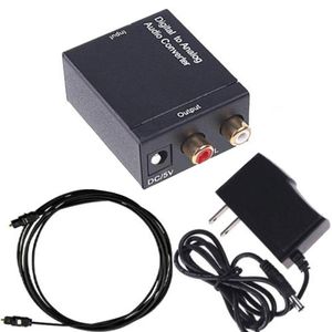 Koaxialer Spdif- oder Toslink-optischer Digital-zu-Analog-L/R-RCA-Audiokonverter-Adapter, unterstützt 5.1-Kanal-Stereo, Dolby AC3/DTS