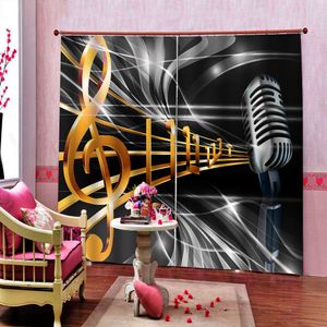 Home Decor Luxury Curtains Printing Creative music Curtain For Living Room Bedroom Blackout Window Drapes