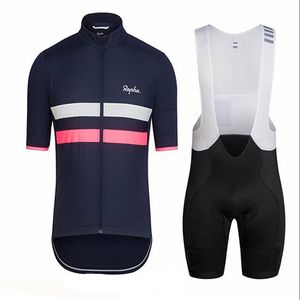 Men cycling jersey 2019 RAPHA Team short sleeve tops bike shorts Set mtb bicycle clothing breathable quick dry sports uniform Y051702
