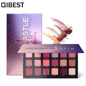 QIBEST 18 Cor / Set Sombra Paleta Matte Sombra de Olho Metálico Shimmer Pigmento Nude Earth À Prova D 'Água Smoky Maquiagem Dos Olhos 2 Estilo