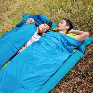 Portable Sleeping Bag Seven-hole Cotton Single Sleep Pad with Cap Outdoor Camping