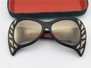 0143 Solglasögon de senaste kvinnorna Butterfly Specialdesign Utsökt Print Frame Fashion Avant-Garde Style Top Quality UV Protection Eyewear