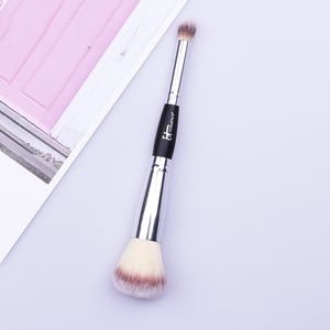 Dupla cabeça de maquiagem de cosméticos escovas Única escova de sombra blush foundation pó escova sintética cabelo sintético face ferramentas de beleza