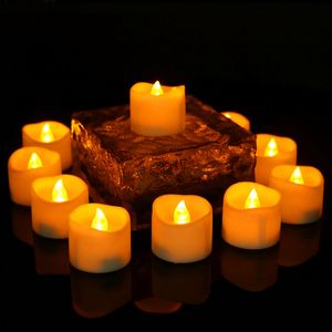 Bulk battery tea light Halloween hot yellow light smokeless led candle light bright warm yellow flameless LED tea candle with flashing