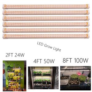 T8 LED GROW Light High Output Plant Grow Light Strip, Full Spectrum solljus ersättning med hög par för inomhusväxt