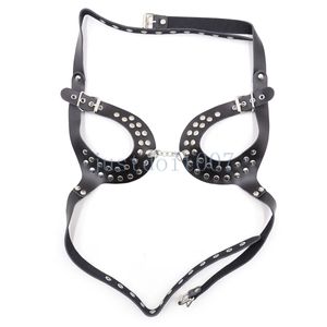 Bondage Sexy Womens Leather Cupless Bra Harness Top Bustier Desesous Ajusta Ajuste Clubwear #R43