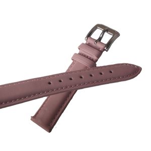 Różowa Prawdziwej Skóry Gładki Zegarek Pasek Szybki Pine Pins Watch Moda Akcesoria 14mm 15mm 16mm 17mm 18mm 19mm 20mm Wymiana Nowy