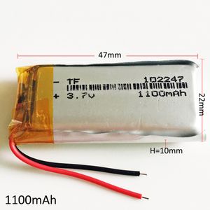 Model 102247 3.7 V 1100mAh Polimer Litowy LI-PO Akumulator Akumulator Limy LI dla DVD Pad Tablet PC Power Bank Telefon komórkowy GPS